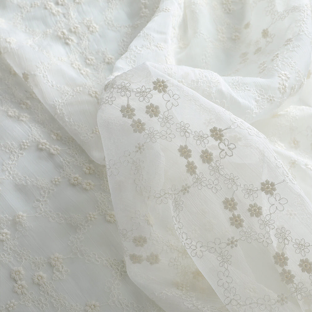 Embroidered Fabric Cotton Thread Tablecloth Cotton for Women's Wear Wh 4